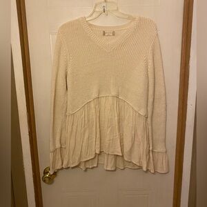 Altar'd State Cream Babydoll Boho Sweater M